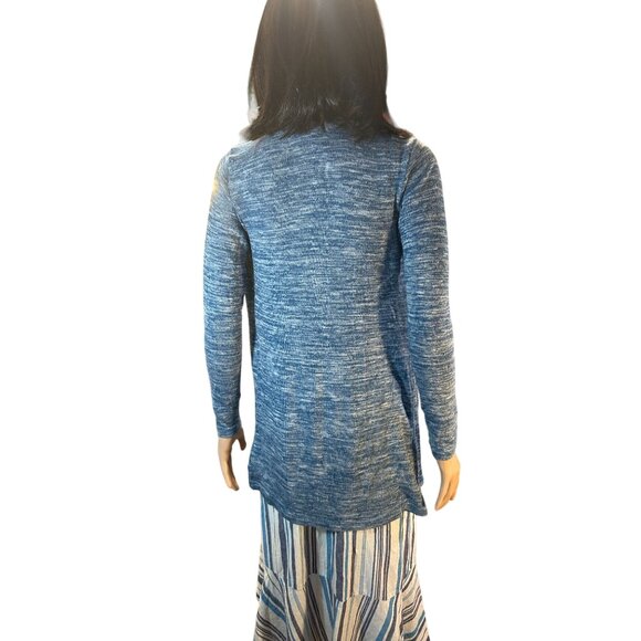 (6 for $25Pink Republic Long Sleeve Open Front Waterfall Cardigan in Blue - XS - Picture 4 of 6